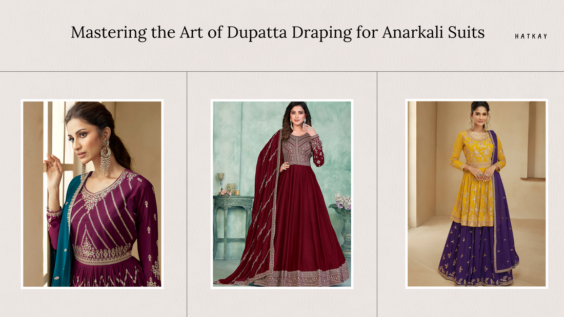 How to Drape Dupatta on Anarkali Suit
