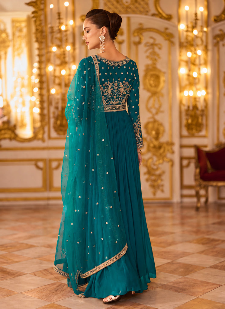 Buy Jade Blue Anarkali Suit In UK