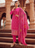 Hot Pink Handwork Embroidery Traditional Pant Style Suit