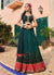 Turquoise And Red Sequence Embroidery Lehenga Choli
