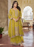 Yellow Multi Embroidery Anarkali Sharara Suit