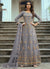 Grey Multi Embroidery Traditional Anarkali Suit
