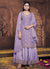 Purple Golden Embroidery Festive Palazzo Suit