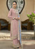 Pink And Blue Multi Embroidery Palazzo Style Suit