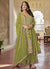 Lime Green Multi Embroidery Anarkali Sharara Suit