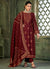Maroon Multi Pashmina Embroidery Salwar Kameez Suit