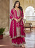 Rani Pink Multi Embroidery Anarkali Sharara Suit