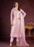 Pink Sequence Embroidery Pant Style Suit