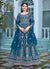Firozi Blue Embroidery Traditional Anarkali Suit