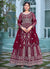 Cherry Red Embroidery Traditional Anarkali Suit
