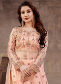 Soft Peach Multi Embroidery Wedding Anarkali Lehenga In USA UK Canada