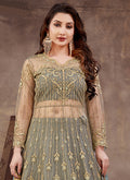 Slate Grey Embroidery Wedding Anarkali Lehenga In USA UK Canada