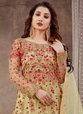 Light Green Multi Embroidery Wedding Anarkali Lehenga In USA UK Canada