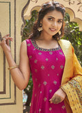 Hot Pink Silk Anarkali Suit In USA