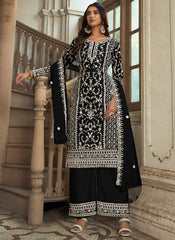 Black Embroidery Pakistani Pant Style Suit