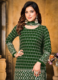 Green Sequence Embroidery Gharara Style Suit In USA UK