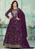 Deep Purple Embroidery Wedding Anarkali Suit