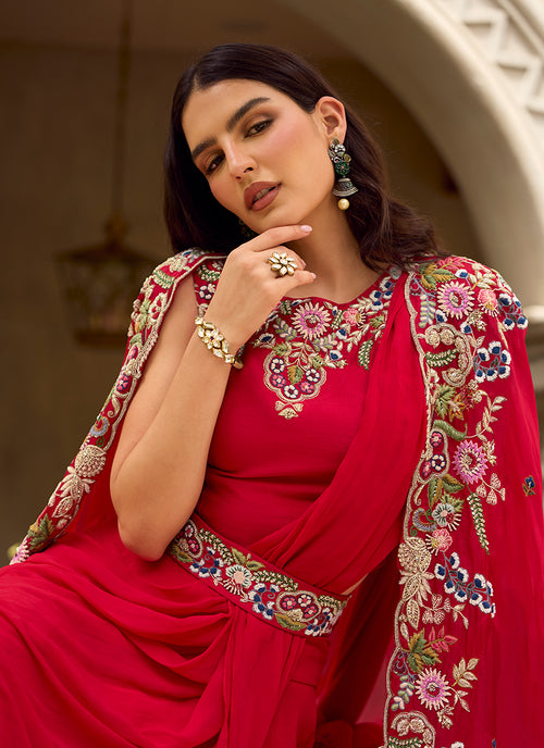 Buy Red Saree with Jacket