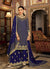 Royal Blue Multi Embroidery Traditional Palazzo Suit