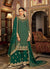 Green Multi Embroidery Traditional Palazzo Suit