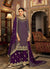 Purple Multi Embroidery Traditional Palazzo Suit