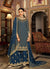 Turquoise Blue Multi Embroidery Traditional Palazzo Suit