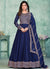 Blue Embroidery Traditional Silk Anarkali Suit