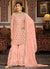 Peach Sequence Embroidery Traditional Gharara Suit