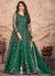 Green Embroidered Slit Style Anarkali Pant Suit 