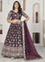 Deep Wine Sequence Embroidery Jacquard Lehenga Choli