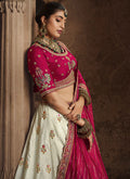 Cream Magenta Lehenga Choli In USA Canada