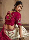 Cream Magenta Lehenga Choli In USA UK
