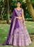 Purple Multi Mirror Work Embroidery Wedding Lehenga Choli