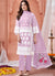 Light Purple Phulkari Embroidery Pakistani Pant Suit