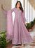 Lilac Purple Sequence Embroidery Slit Style Anarkali Pant Suit