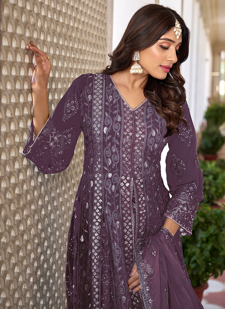 Purple Anarkali Suit In France
