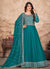 Turquoise Sequence Embroidered Silk Anarkali Suit