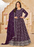 Purple Embroidered Traditional Georgette Anarkali Suit