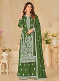 Green Sequence Embroidery Traditional Palazzo Suit