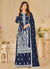 Blue Sequence Embroidery Traditional Palazzo Suit