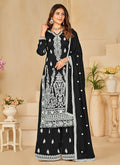 Black Sequence Embroidery Traditional Palazzo Suit