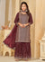 Maroon Golden Sequence Embroidery Gharara Style Suit
