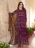Wine Multi Embroidery Gerogette Anarkali Suit