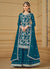 Turquoise Thread And Sequence Embroidery Gharara Suit