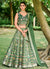 Green Multi Mirror Work Embroidery Wedding Lehenga Choli