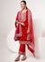 Red Traditional Embroidery Pant Style Suit
