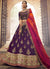 Purple Orange Embroidery Viscose Lehenga Choli