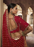 Cream Red Viscose Lehenga Choli In USA UK