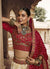 Cream Red Viscose Lehenga Choli In USA