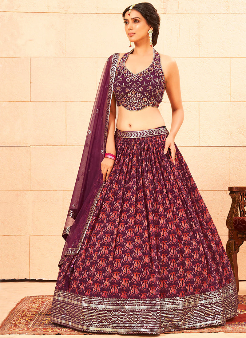 Maroon Handwork Lehenga Choli In USA UK